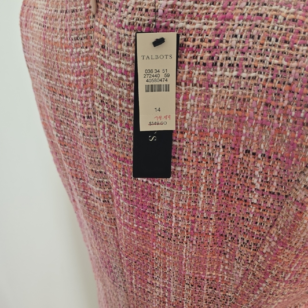 Talbots Pink Tweed Midi Dress - Picture 2 of 3